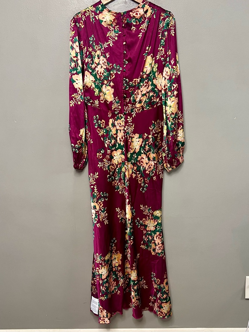 NWOT ASOS DESIGN Petite High Neck Bias Cut Maxi Satin Dress Floral Print 12 - Picture 6 of 13